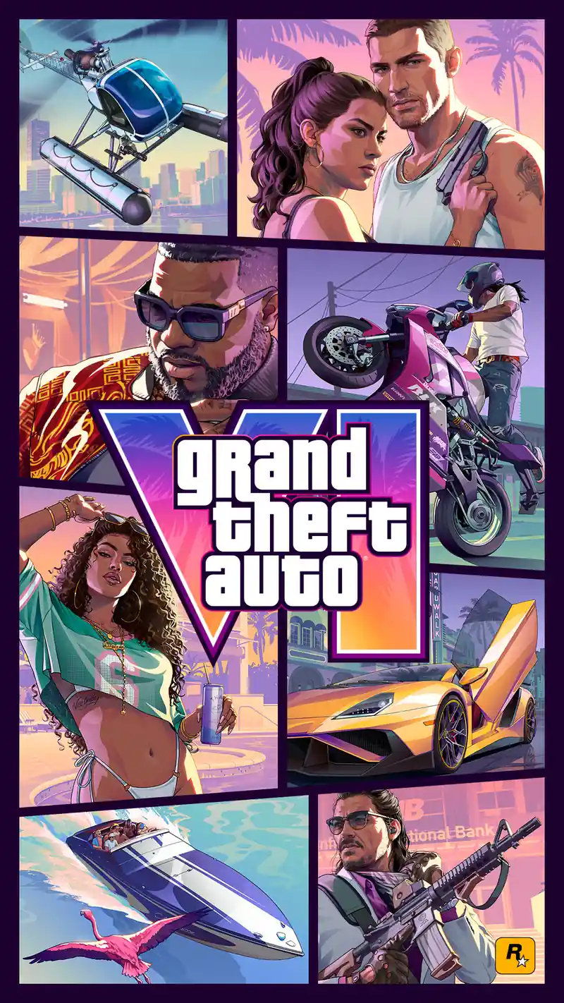 Official GTA 6 cover art vertical portrait