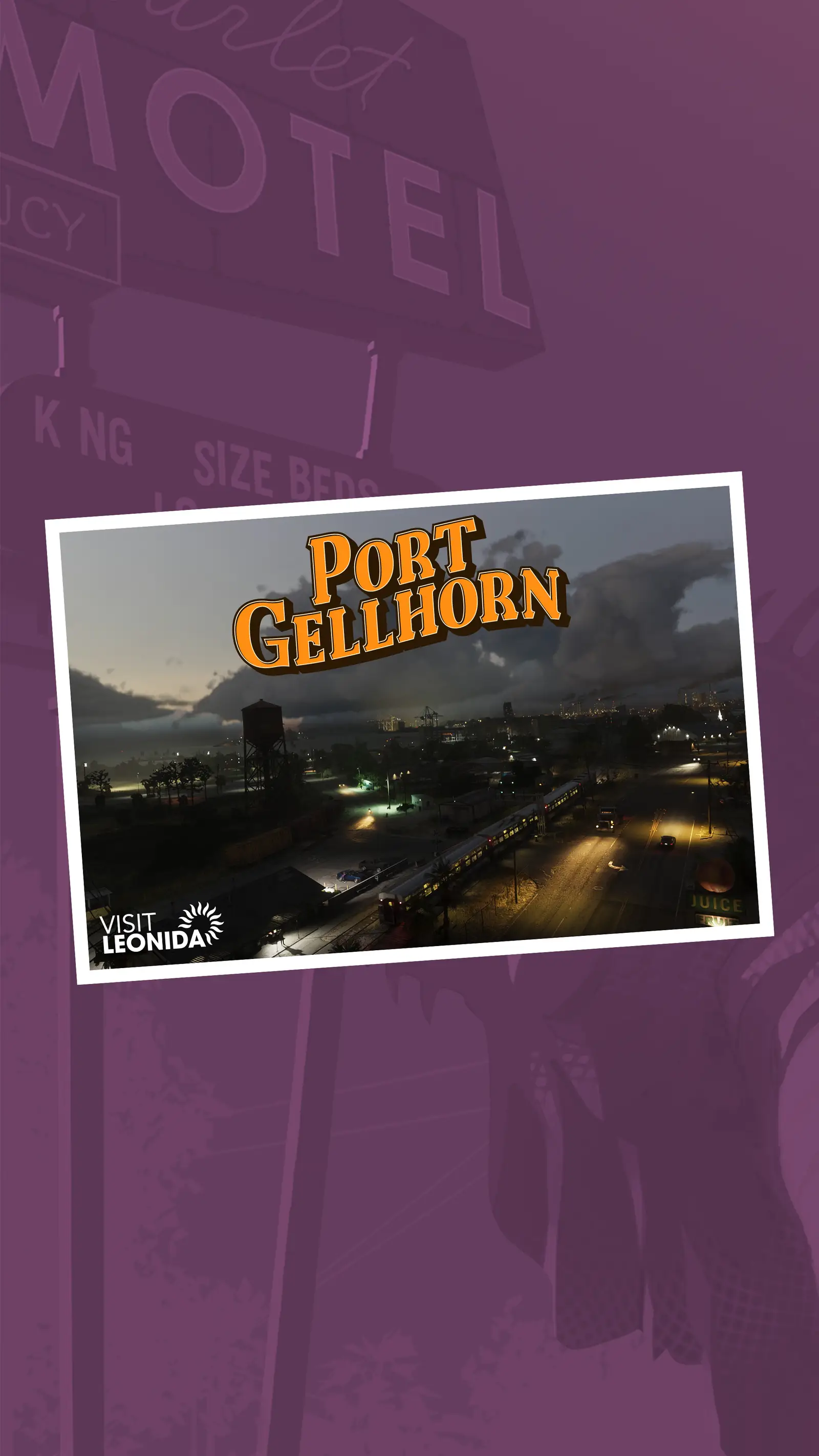 Port Gellhorn postcard vertical portrait artwork