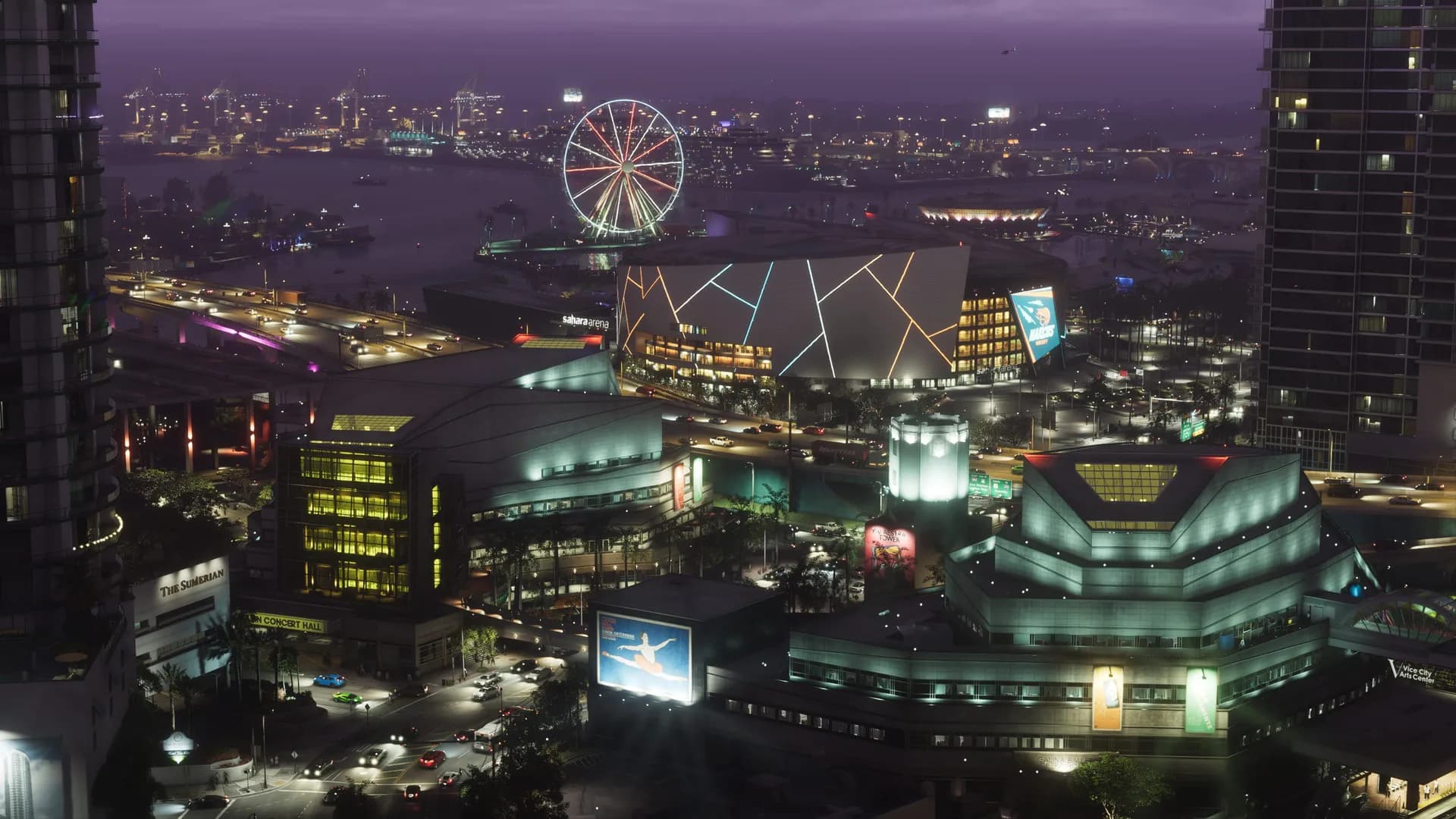 Explore enterable skyscraper lobby interior in Vice City