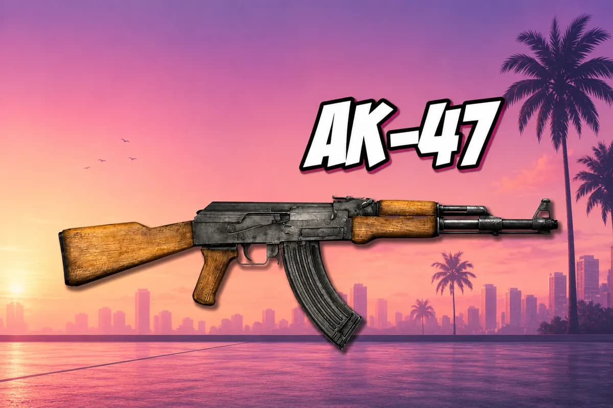 AK-47 assault rifle with wooden stock in GTA 6