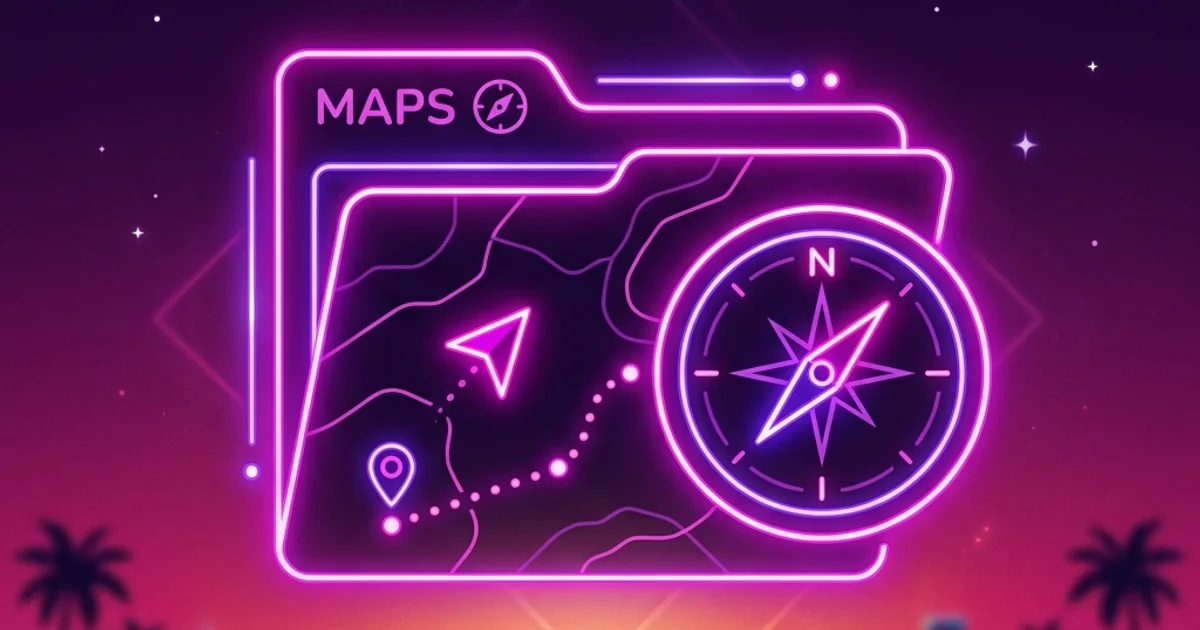 GTA 6 guide directory map folder layout with neon purple accents