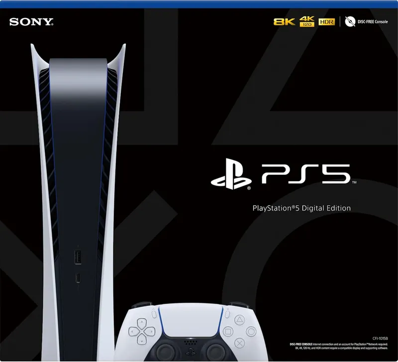 PS5 - Sony PlayStation 5 Digital Edition standard box layout