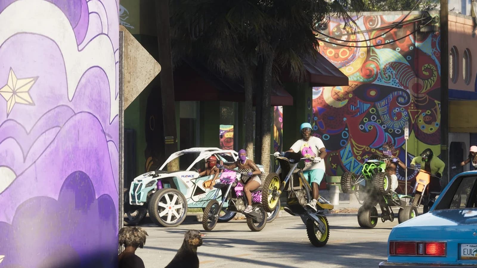 A dirt bike and ATV rider heading out to the mud tracks in GTA 6