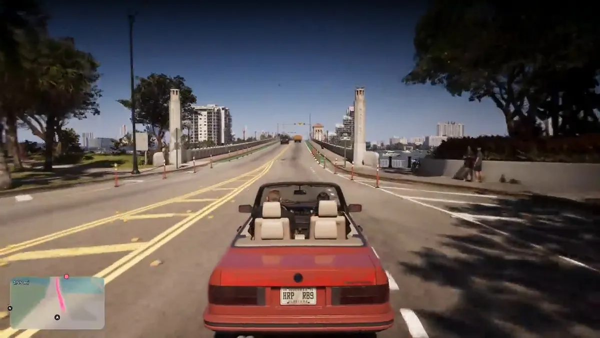 Cop cars forming a blockade across a major bridge