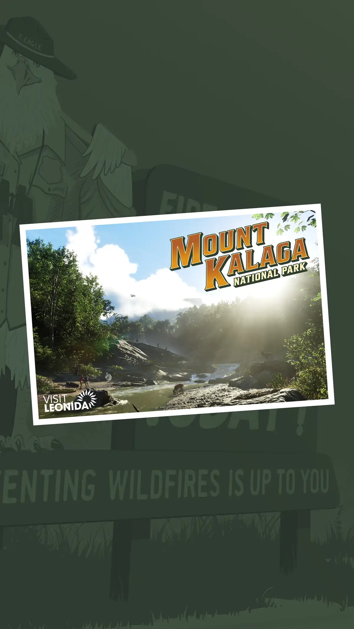 Mount Kalaga National Park postcard vertical portrait artwork
