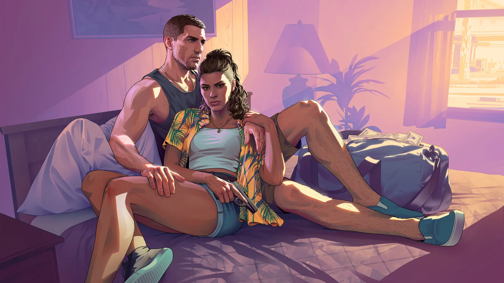 Jason and Lucia Motel room cinematic landscape