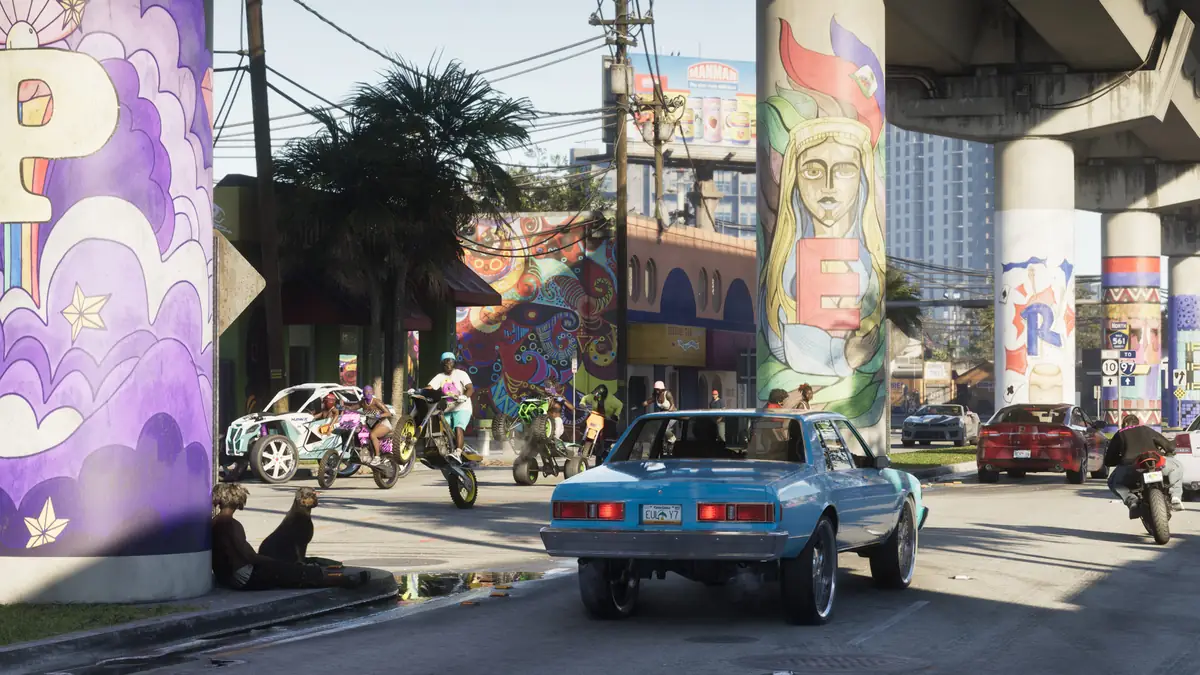 GTA 6 underwater screenshot beneath the Vice City coastline